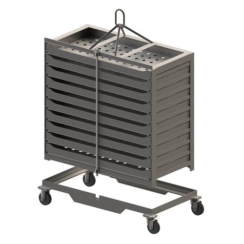 Custom carts trays baskets for the food processing industry